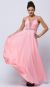 Sequined Shirred Bodice A-line Chiffon Long Prom Dress in an alternative image